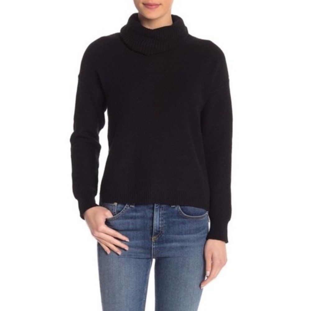 Black Madewell Textured Long Sleeve Pullover Turtleneck Sweater (NWT)